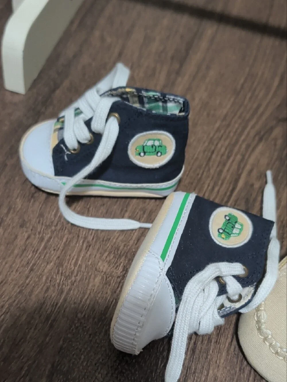 Gymboree Navy & Beige Baby Shoes Set - Lace-Up Sneakers and Slip-On Moccasins